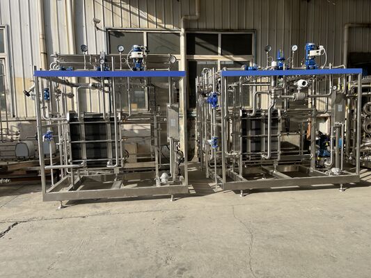 500L Piccolo Pasteurizzatore con PLC CIP per linea di lavorazione latte / yogurt / succo di frutta SUS304/316
